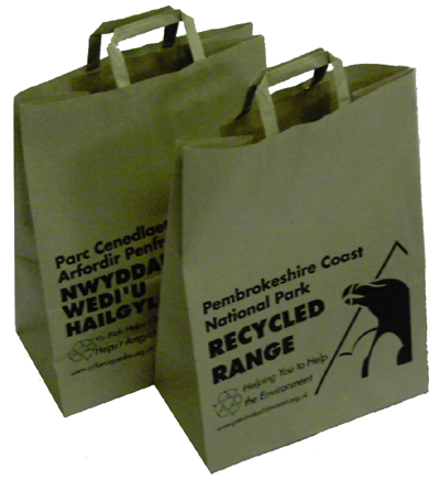 Recycled paper carrier bags